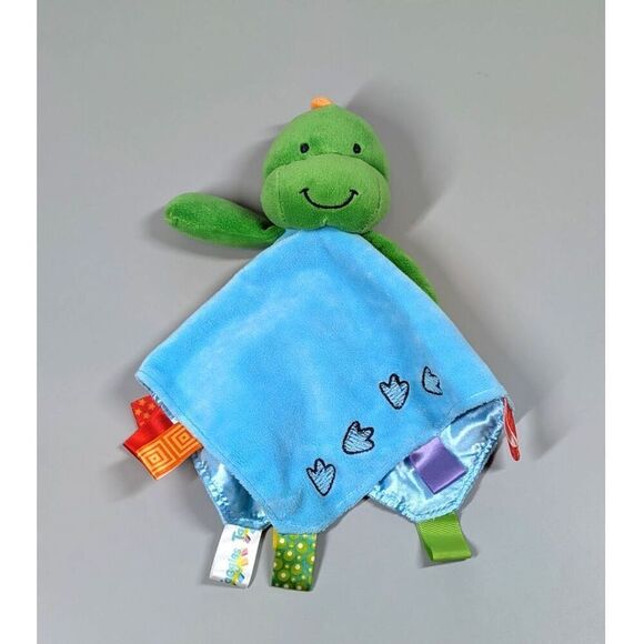3 Lovey Security Blanket Dinosaur Taggies Bright Starts Rattle Baby Sensory Tag - Picture 5 of 12